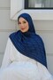F Pattern Premium Shawl-Navy Blue - 4