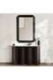 PORAGAN CONSOLE TABLE WITH MIRROR MARBLE - BLACK & WHITE - 2