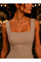 Women's Strappy Square Neck Long Dress - 2