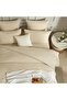 Duvet Cover 240 x 260 cm Beige Cream Seersucker Plain Microfibre Bedding Set for 2 Adults - 3