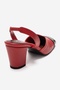 Maruelle Red Leather Black Patent Leather Women's Heeled Shoes - 5