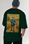 Vincent Van Gogh Oversize Back Printed Green T-Shirt Unisex 100% Cotton Premium Design Streetwear - 7