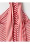 Alita City Halter Neck Striped Dress with a Difference in Color and Waist Fit - 7