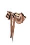 Maelis Brown Pleated Leather Obi Belt