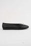Women's Black Comfortable Daily Ballerina Shoes with Gold Accessories Seferib - 4