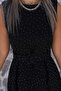 Black Stone Belted Halter Flared Dress - 4