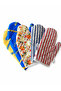 2-Piece Heat Resistant Patterned Kitchen Gloves - 2