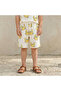 Knee Length Elasticated Drawstring Waist Shorts with Crab Print