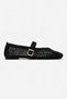 Women's Buckle Braided Ballerinas Black - 2