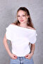 Women's Asymmetrical Boat Neck Off Shoulder Blouse - 2