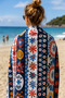 Digital Printed 70X150Cm Colorful Old Flowers Patterned Beach Towel - Bath Towel - Sea Towel - 2