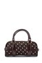 Faux Leather Women's Crossbody Bag with Key Lock Charm Hamburg Brown Polka Dot - 4