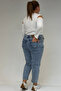 9125-7 Plus Size Boyfriend Jeans - Snow Wash Ice Blue - 5