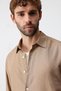 Beige Linen Blended Relax Fit Men's Shirt - 5