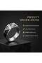 925 Sterling Silver Men's Enamel Ring with Black Geometric Inlay – Modern Men's Style Band - 2