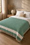 Natural Double Bedspread 200X230 cm Fringed Woven Sofa Cover - 3