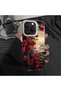 iPhone 17 Pro Compatible Silicone Edge Hard Back Case Couple Phone Case with Floral Pattern - 8