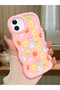 iPhone 12 Compatible Case Camera Protector Pink Silicone Couple Phone Case Floral Pattern