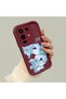 Infinix Note 50 Pro 4g Compatible Case Camera Protector Burgundy Silicone Couple Phone Case with Floral Pattern - 3