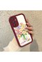 Samsung Galaxy M34 Compatible Case Camera Protector Burgundy Silicone Couple Phone Case Floral Pattern - 2