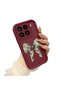 Mi 15 5g Compatible Case Camera Protector Claret Red Silicone Couple Phone Case Bow Tie Pattern - 2