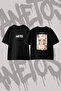 Ariana Grande_156 Design Back Printed Cotton Black Oversize T-Shirt