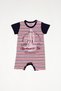 Oeko-Tex Certified 100% Cotton Striped Sailboat Printed Short Sleeve Baby Boy Romper
