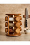 Brown Round Glass Jar With Wood Lid & Stand Set (13 Piece)