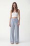 Blue Striped Wide Leg Trousers - 3