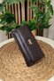 Women's Coffee-Colored Wallet with Card Holder Detail and Phone Compartment, Large Wallet - 2