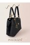 Mother Women's Geometric Embroidered Hand and Shoulder Bag with 2 Compartments, Removable Long Strap and Back Pocket - 7