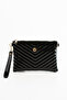 Black Patent Leather Women's Faux Leather Stitched Adjustable Crossbody and Hand Strap Portfolio, Clutch Bag - 4
