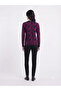 Women's Burgundy Patterned Knitwear Sweater - 2