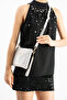 Silver Glitter Women's Faux Leather Stitched Adjustable Crossbody and Hand Strap Portfolio, Clutch Bag - 2