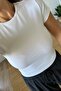 White Soft Textured Basic Tshirt - 3