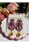 Purple Lobster Figured Dangle Earrings for Women Fun Design Summer Themed Trendy Earrings - 2