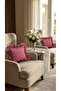 2 Pieces 100% Cotton Glittery Burgundy Snowflake Patterned Ruffle Throw Pillow Cover 40X40 - 2