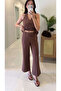 Soder Brown Vest Pants Set - 4