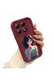 Mi 14t Pro Compatible Case Camera Protector Burgundy Silicone Couple Phone Case Girl Pattern - 2