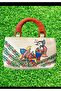 Indian Madhubani-Painting Handbag-with wooden handle - 7