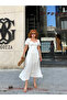 Romantic Balloon Sleeve Square Neck Button Detailed Women's Midi Dress - 8