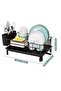 Dish Drainer with Drain Tray Drip Line Flatware Rack Cup Holder Flatware Rack Compatible Kitchen Countertop Storage Rack - 2