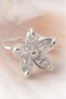 Ear cuff earring, small flower with five crystals - 3