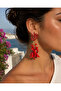 Coral Formed Red Dangle Earrings Mediterranean Inspired Original Design Women's Earrings - 4