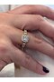 Xuping Women's Square Zircon Stone Solitaire Model Gold Ring with Numbered Size