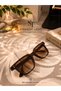 Women's Transparent Brown Square Sunglasses Uv400 Protected Brown Gradient Lenses Thick Frame Metal Pin Detail Retro Vintage Luxury Stylish Design Daily Summer Fashion Accessory Trend Model Modern Style - 3