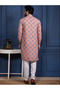 Mens Printed Cotton Kurta Set with All Over Thread Work - 6