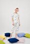 100% Cotton Combed Cotton Capri Pajama Set Short Sleeve T-Shirt and Capri Pajama Bottoms - 2