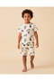 Boys Cream Basketball Print T-Shirt And Pyjama Set