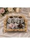 Premium Flower Detailed Square Presentation Tray with Feet 22X22 cm Coffee Turkish Delight Engagement Promise Tray - 5